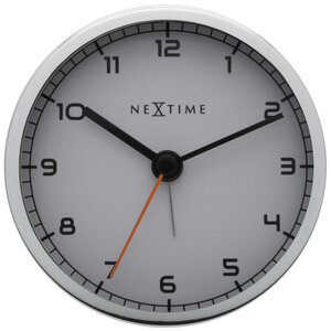 NeXtime NE-5194WI Wekker 9 X 9 X 7.5 Cm, Metaal, Wit, 'Company Alarm'